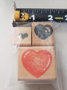 Lot of 3 Heart rubber stamps #149 - Picture 1 of 2