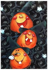 NEW Witch Hat Pumpkins Garden Flag 12"X18" Halloween Decorative Designer Flag - Picture 1 of 1