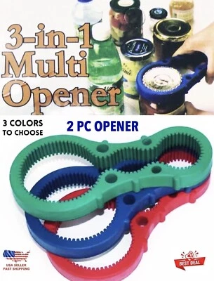 2 PC RUBBER ANTI SLIP MULTI SIZE EASY JAR/BOTTLE LID OPENER 3 COLORS AVAILABLE - Image 1 of 4
