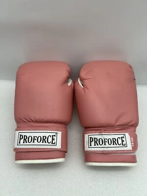 ProForce Leatherette Boxing Gloves – Pink w/White Palm - 14 oz New! - Image 1 of 4