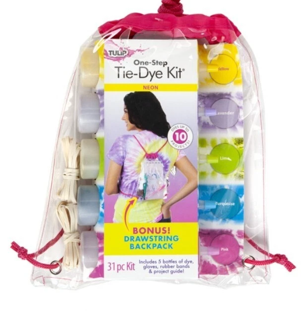 Tulip One-step Tie Dye Backpack Kit Neon 31pc Party and Craft Supplies Colors