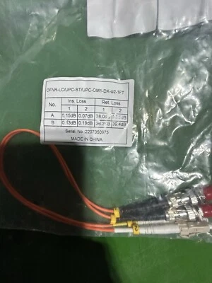 1FT LC to SC Fiber Optic Adapter Cable Multimode OM1 62.5/125 Duplex, LC Male... - Image 1 of 3