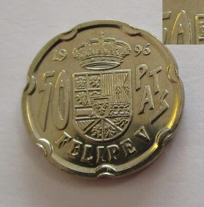 Gutse J. C.I-493 , 50 Pesetas 1996, Erreur Coin Cassé En Zero, Sans Circulaire - Picture 1 of 2