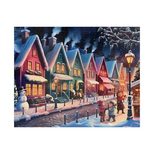 Enchanting Festive Snowy Holiday Village Puzzle - Picture 1 of 4