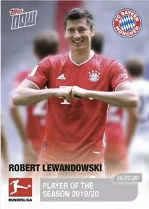 2020 TOPPS NOW BUNDESLIGA #196 ROBERT LEWANDOWSKI PLAYER OF THE SEASON 2019/20 - Picture 1 of 2