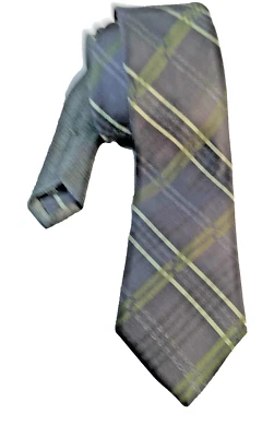 Corbata para Hombres Jhane Barnes Azul Verde Diagonal Patrón Cruz Seda 3" Ancho Nueva Sin Etiquetas Foto 1 de 4