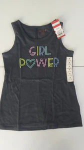 New with tags, Girl's "Girl Power" Gray Tank top size 7/8 or 6/6x - Picture 1 of 7