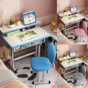 Kids Desk and Chair Set Height Adjustable Children's Study Table for Ages 3-15 - Picture 1 of 69