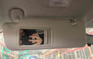 2012 Toyota Prius OEM Left Hand Drivers Side Sun Visor Gray Illuminated 13-15 - Picture 1 of 3
