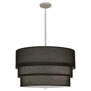 Robert Abbey Decker 3 Light 15" Pendant, Polished Nickel/	Raven Black - RB142 - Picture 1 of 1