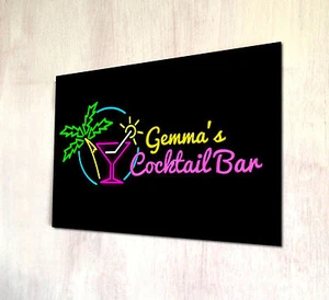 Personalised Tropical Cocktail Bar sign Door Plaque Cocktail Party's - Picture 1 of 1