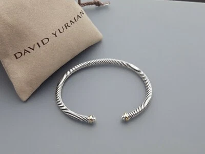 Pulsera clásica David Yurman Cable para mujer con oro de 18 quilates, talla grande de 4 mm Foto 1 de 4