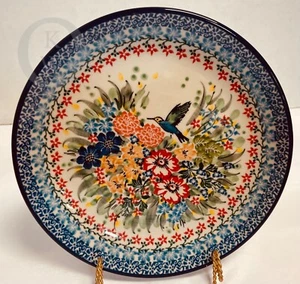 NEW CERAMIKA ARTYSTYCZNA POLISH POTTERY*Unikat*8" BIRD Plate *24259U S221 - Picture 1 of 3