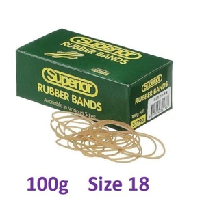 ESSELTE 37790 Size No. 18 SUPERIOR ELASTIC RUBBER BANDS 76mm BROWN 100g B160 - Picture 1 of 2