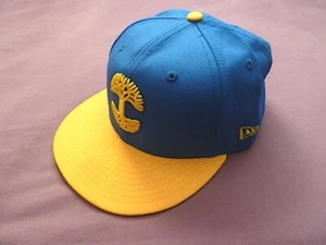 NWOT NEW ERA OAKLANDISH 59FIFTY Fitted Cap GS Warriors Colors Size 7 3/8-58.7cm - Picture 1 of 7