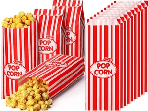 1000 Pcs Popcorn Bags 2Oz Popcorn Paper Bags Stripes Retro Popcorn Bags Disposab - Picture 1 of 7