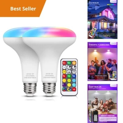 Dimmable Color Changing LED Light Bulb - 17 Color Options, Remote Control, Timer - Image 1 of 4