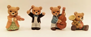 Lote de 4 estatuillas de porcelana vintage de osos músicos Homco #1422 - Imagen 1 de 10
