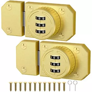 Cabinet Lock with Combination 3-Digit Password Closet Door Lock Zinc Alloy Me... - Picture 1 of 7