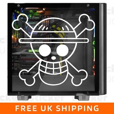 LUFFY STRAW HAT Sticker - Decal Graphic - Gaming PC Window Case ATX EATX Laptop - Image 1 of 3