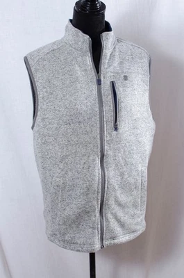 IZOD Premium Essentials Suéter Chaleco Polar Para Hombres M Gris Claro Cremallera Completa Foto 1 de 4