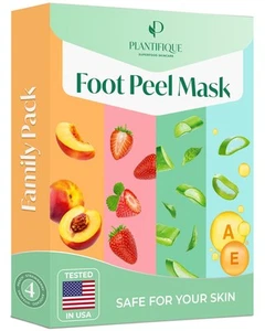 Foot Peeling Mask 4 Pack | Dermatologically Tested Repairs Heels & Removes Dr... - Picture 1 of 7
