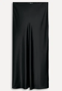 ZARA BNWT 2025. BLACK SATIN MIDI SKIRT 50TH ANNIVERSARY ZIP. 6929/423/800 - Picture 1 of 6