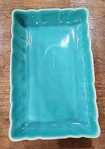 Los Angeles California Pottery Türkis Rechteck Keramikpfanne - Bild 1 von 4