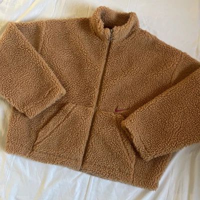 Nike Jacket Womens XXL Swoosh Deep Pile Fleece Full Zip Cropped - Image 1 of 4
