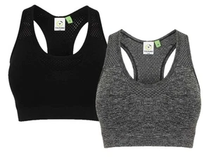 Ladies Racer Back Sports Crop Top Tombo Seamless Tank Top - Picture 1 of 5