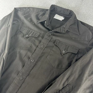 H Bar C Shirt Mens 16.5 34 Black Pearl Snap California Rancher Western USA Long - Picture 1 of 8