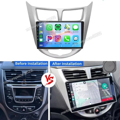 For 2012-2017 Hyundai Accent Apple CarPlay Car Radio Android 15 GPS Stereo WIFI - Image 1 of 4