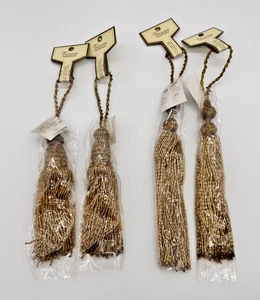 Wiener Borten Draperie Perlen Raffhalter Set Gold oder Klar/Gold NEU - Ihre Wahl - Bild 1 von 20