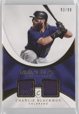 2017 Panini Immaculate Immaculate Duals /99 Charlie Blackmon #ID-CB - Image 1 of 2