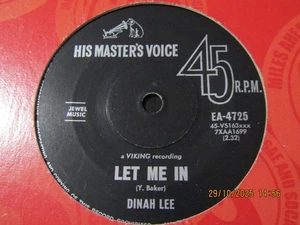 60's MOD BEAT-DINAH LEE-LET ME IN-AUSTRALIA HMV VERSION OF YVONNE BAKER - Picture 1 of 2