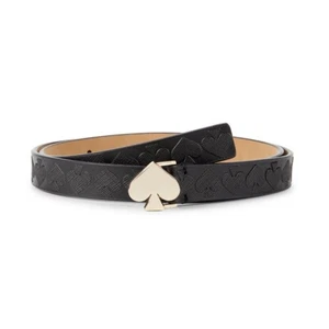 Kate Spade Logo Slide Buckle Belt Black Small - Picture 1 of 13