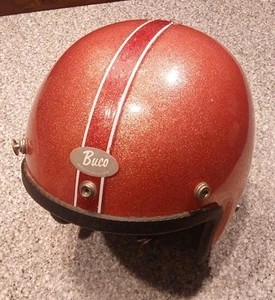 BUCO INTERNATIONAL RED METALFLAKE HELMET VINTAGE 1970s ( NOT BELL ) - Picture 1 of 24