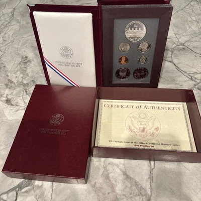 1996 Prestige Proof Set Atlanta Olympics Commemorative US Mint OGP Box COA #119 - Image 1 of 4