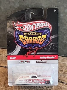 Hot Wheels Wayne's Garage Rolling Thunder Bianco #24/39 Real Riders - Foto 1 di 5