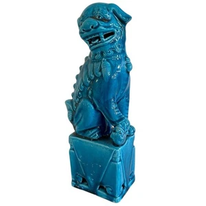 Antique Imperial Blue Porcelain Ceramic Chinese Feng Shui Female Foo Lion - Picture 1 of 5