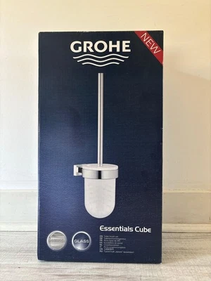 Grohe Essentials Cube WC-Besenhalter komplett verchromt Wand H 37,5 cm - Bild 1 von 2