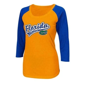 Colosseum Women's Florida Gators Shortstop 3/4 Scallop Tee Orange Large - Picture 1 of 4