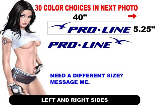 2 PROLINE PRO LINE BÅT DECALS  Marine Hull   Side 30 color choices