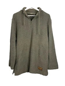 WEIRD FISH Khaki Green 1/4 Zip Jumper Macaroni Knit Layering Sweatshirt Medium - Picture 1 of 11