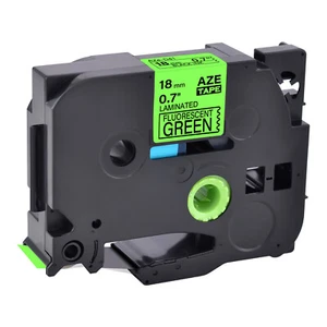 1PK Fits Brother P-Touch TZ-D41 TZe-D41 Black on Fluo Green Label Tape 0.7" - Picture 1 of 12