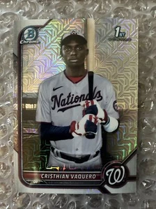 Cristhian Vaquero 2022 Bowman Chrome 1st Prospects Mojo Refractor Mega #BCP-157 - Picture 1 of 2