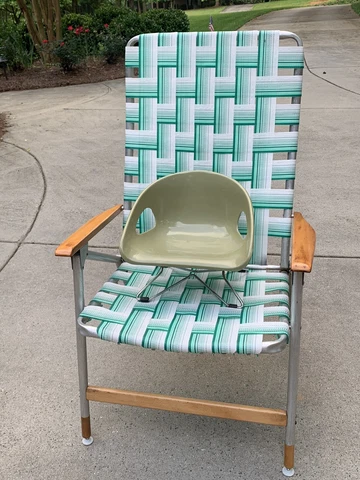 Cosco Vintage Mid Century Modern Adjustable avacado Child's Booster Seat/Chair Cover