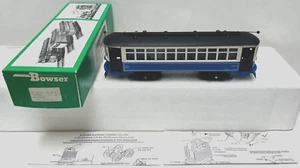 BOWSER O-GAUGE 551-050130 BLUE AC POWERED BRILL TROLLEY IN OB - Picture 1 of 11