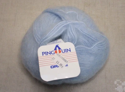 vintage Pingouin Orage, light blue, 50 g, 98 yds, Acrylic / Mohair / Wool - Image 1 of 4