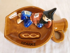 Vintage Ceramic Ashtray Souvenir The Ozarks Sleeping Hillbilly Moonshine Jug - Picture 1 of 7